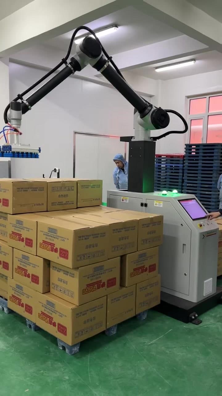 CR50L 升降立柱、工作站柜体、输送设备与托盘区域的现场布局